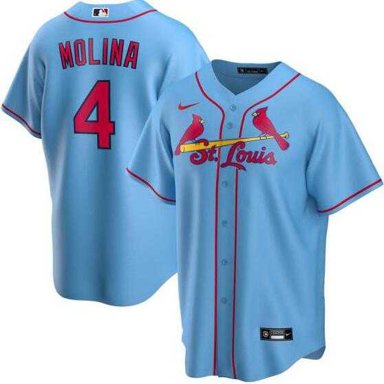 Cardinals 4 Yadier Molina Light Blue 2020 Nike Cool Base Jersey Dzhi,We sell and wholesale Cardinals 4 Yadier Molina Light Blue 2020 Nike Cool Base Jersey Dzhi on line form chian!